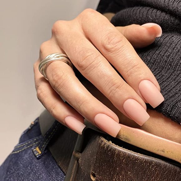 2 Packs Press On Nails Matte Pink Nails + French Mani Crystal Design NWT - Picture 3 of 6